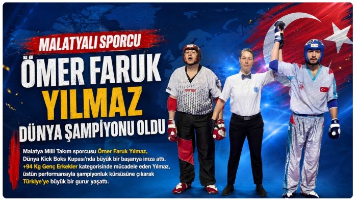 MALATYALI SPORCU ÖMER FARUK YILMAZ DÜNYA ŞAMPİYONU OLDU