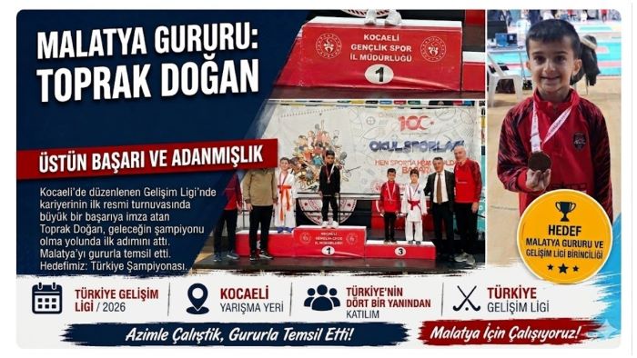 MALATYA’NIN GURURU: TOPRAK DOĞAN İLK TURNUVASINDA MADALYA KAZANDI