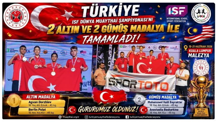 TÜRKİYE, ISF DÜNYA MUAYTHAİ ŞAMPİYONASI’NI 2 ALTIN – 2 GÜMÜŞ MADALYA İLE TAMAMLADI
