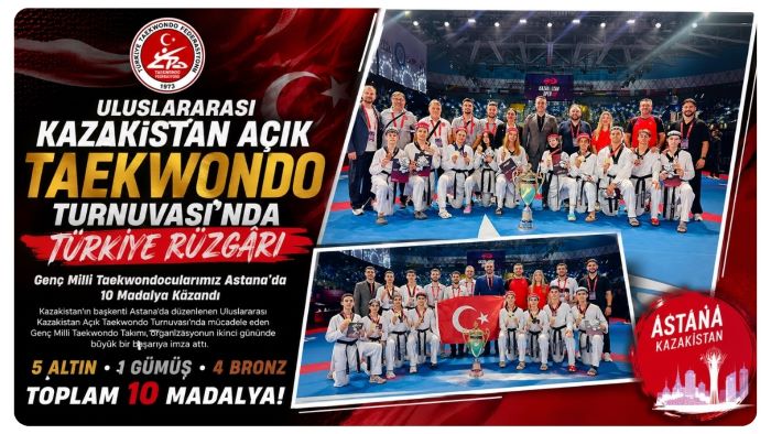 Genç Milli Taekwondocularımız Astana’da 10 Madalya Kazandı