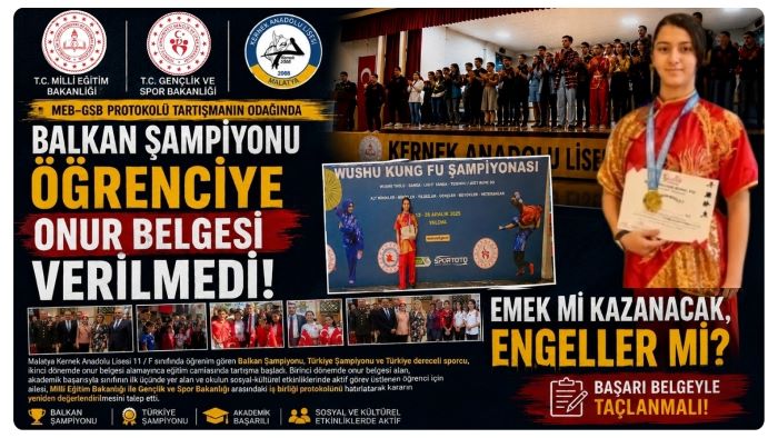 Balkan Şampiyonu Öğrenciye Onur Belgesi Verilmedi: MEB–GSB Protokolü Tartışmanın Odağında