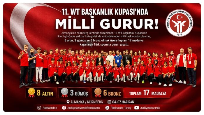 MİLLİ TAEKWONDOCULARIMIZDAN ALMANYA’DA 17 MADALYALIK BÜYÜK BAŞARI