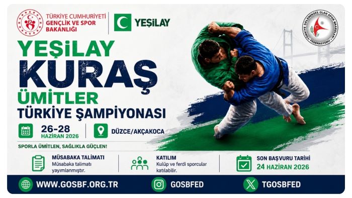 26-28 Haziran 2026 Yeşilay Kuraş Ümitler Türkiye Şampiyonası Düzce’de Düzenlenecek