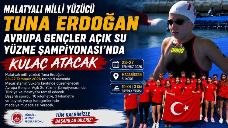 Malatyalı Milli Yüzücü Tuna Erdoğan, Avrupa Gençler Açık Su Yüzme Şampiyonası’nda Kulaç Atacak