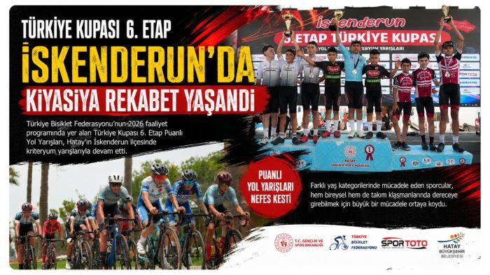 Türkiye Kupası 6. Etap Puanlı Yol Yarışları İskenderun’da Kıyasıya Rekabete Sahne Oldu