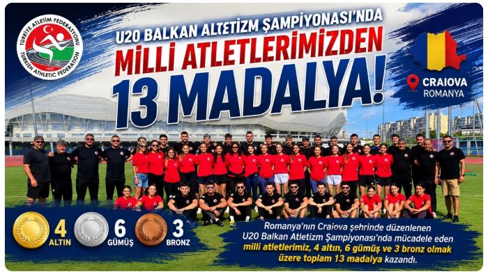 U20 Balkan Atletizm Şampiyonası’nda Türkiye’den 13 Madalyalık Büyük Başarı