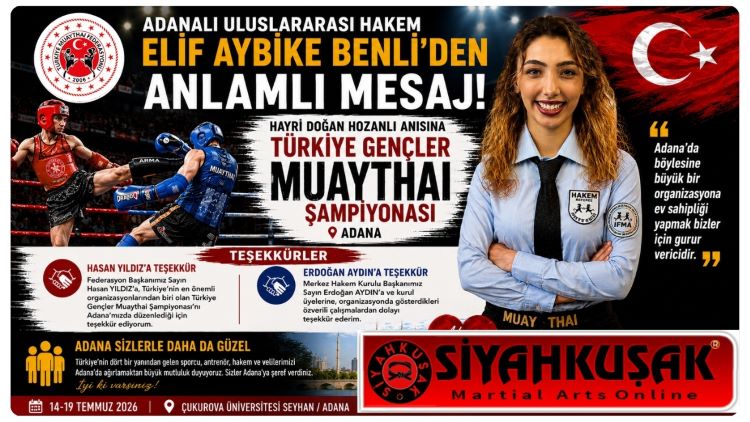 Adanalı Uluslararası Hakem Elif Aybike Benli’den Türkiye Gençler Muaythai Şampiyonası’na Anlamlı Mesaj: “Bu Organizasyon Adana’ya Çok Yakıştı”