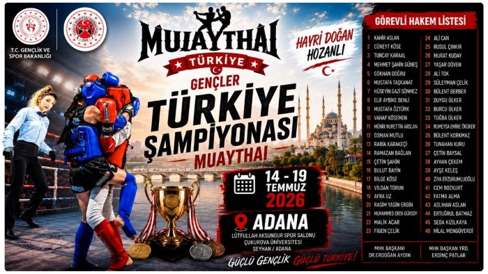 Hayri Doğan Hocanlı Gençler Türkiye Muaythai Şampiyonası Hakemleri Belli Oldu