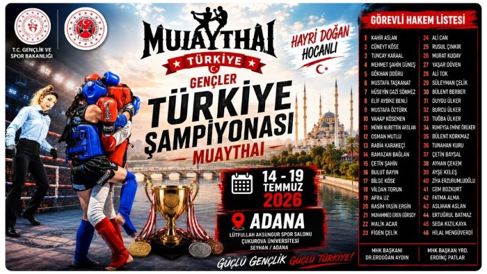 Hayri Doğan Hocanlı Gençler Türkiye Muaythai Şampiyonası Hakemleri Belli Oldu